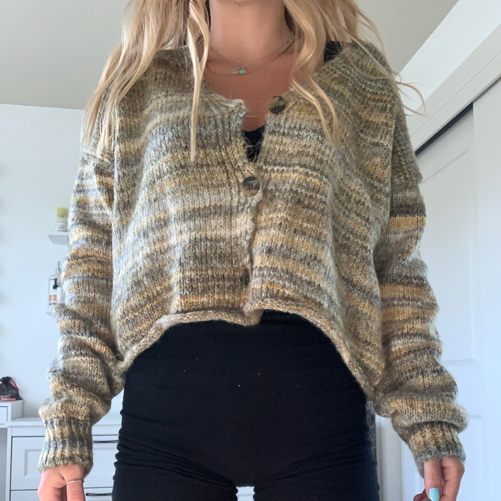 Cropped button cardigan urban outfitters